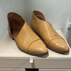 Free People Womens Royale Pointed Cut Out Slip On D'Orsay yellow flats